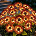 Solar Garden Lights Outdoor, 6 Pack Solar Brown Sunflower Lights with 36 Head 3.5 Inch Flowers, Waterproof