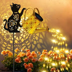 Solar Garden Lights Outdoor Decor, Cat Watering Can Lights for Yard, 2 Pack, alternate view 2