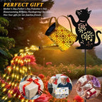 Solar Garden Lights Outdoor Decor, Cat Watering Can Lights for Yard, 2 Pack, alternate view 3