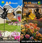 Solar Garden Lights Outdoor Decor, Cat Watering Can Lights for Yard, 2 Pack, alternate view 4
