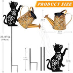 Solar Garden Lights Outdoor Decor, Cat Watering Can Lights for Yard, 2 Pack, alternate view 5