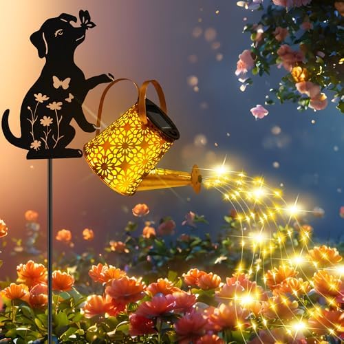Solar Garden Lights Outdoor Decor, Dog Watering Can Lights for Yard, 2 Pack, alternate view 5
