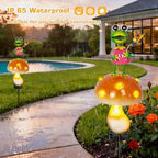 Solar Garden Lights Outdoor, Frog Mushroom Stake Light, Waterproof, alternate view 3