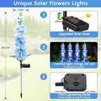 Solar Garden Lights, Solar Blue Delphinium Flowers Lights 4 Pack 80 LEDs, Waterproof Outdoor Light Two Lighting, alternate