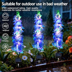 Solar Garden Lights, Solar Blue Delphinium Flowers Lights 4 Pack 80 LEDs, Waterproof Outdoor Light Two Lighting, alternate