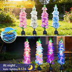 Solar Garden Lights, Solar Delphinium Flowers Lights 4 Pack 80 LEDs, Waterproof Outdoor Light Two Lighting Modes, alternate