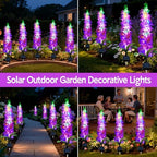 Solar Garden Lights, Solar Purple Delphinium Flowers Lights 4 Pack 80 LEDs, Waterproof Outdoor Light Two, alternate view 7