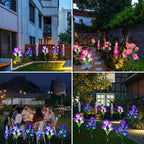 Solar Garden Lights Waterproof, 3 Pack Solar Flowers Lights Includes Lily Rose Delphinium, Gardening Gifts for, alternate