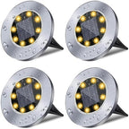 Solar Ground Lights, Waterproof Solar Garden Lights, Upgraded Outdoor Garden Waterproof Bright in-Ground Lights