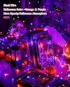 Solar Halloween Lights Orange and Purple, 2 Pack Total 200LED 66FT, alternate view 3