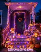 Solar Halloween Lights Orange and Purple, 2 Pack Total 200LED 66FT, alternate view 4
