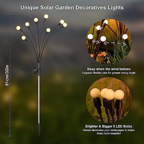 Solar Lights Outdoor(2 Pack-16 LEDs), Solar Garden Lights, Fairy Lights, alternate view 3