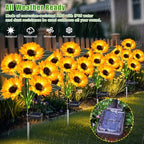 Solar Lights Outdoor Garden Decor 4 Pack, 24 Sunflower, Waterproof, alternate view 2