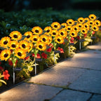 Solar Lights Outdoor Garden Decor 6 Pack, 36 Sunflower, Waterproof