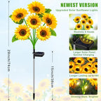 Solar Lights Outdoor Garden Decor 6 Pack, 36 Sunflower, Waterproof, alternate view 2