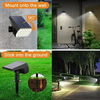 Solar Lights Outdoor, IP68 Waterproof, 65 LED, Cool White, 2 Pack in Cool White, alternate view 5