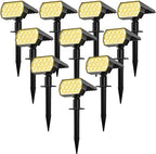 Solar Lights Outdoor, IP68 Waterproof, 65 LED, Warm White, 10 Pack in Warm White