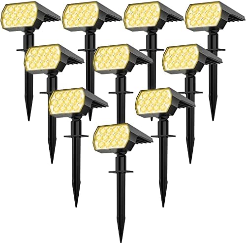 Solar Lights Outdoor, IP68 Waterproof, 65 LED, Warm White, 10 Pack in Warm White