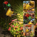 Solar Lights Outdoor, Watering Can with Cascading Lights, Watering Can with Hook Solar Lantern, Gardening Decor, alternate