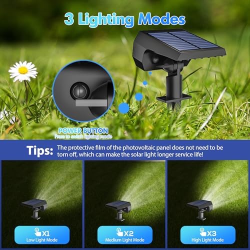 Solar Lights Outdoor Waterproof - 4 Pack (Cool White) in Cool White, alternate view 4