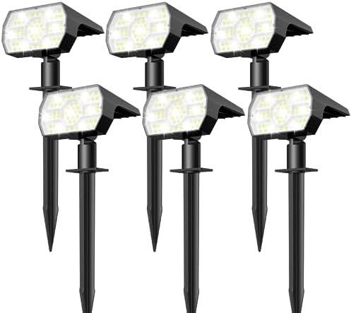 Solar Lights Outdoor Waterproof - 6 Pack (Cool White) in Cool White