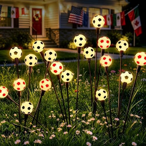 Solar Lights Outdoor Waterproof 8 Pack, Soccer Ball Light, Garden Decor