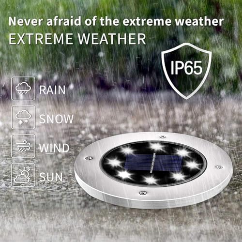 Solar Lights Outdoor Waterproof, Cold White, 16 Pack Ground Lights, alternate view 2