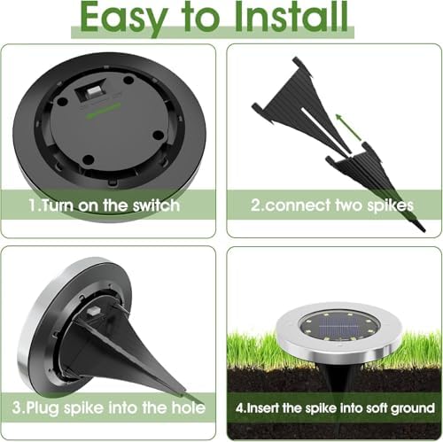 Solar Lights Outdoor Waterproof, Cold White, 16 Pack Ground Lights, alternate view 5