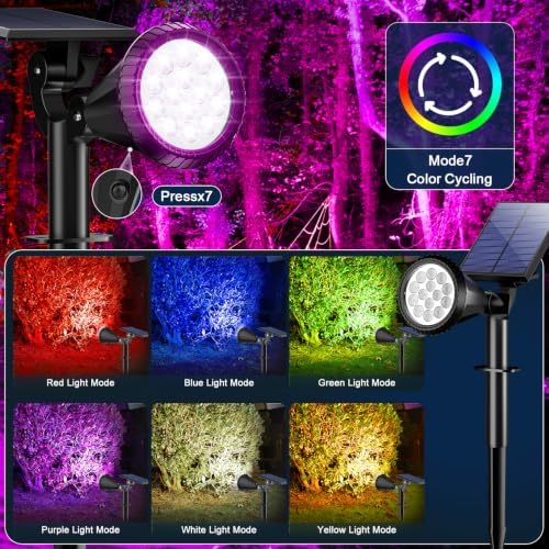 Solar Lights Outdoor Waterproof Flag Spotlights 10 Pack (Colored), alternate view 3