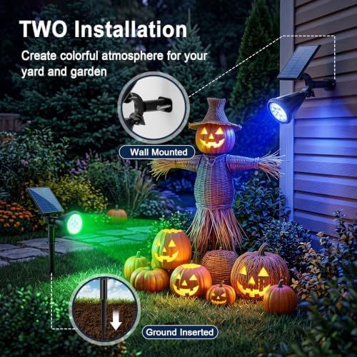 Solar Lights Outdoor Waterproof Flag Spotlights 10 Pack (Colored), alternate view 5