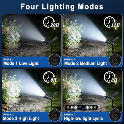 Solar Lights Outdoor Waterproof Flag Spotlights 10 Pack (Cool White) in Cool White, alternate view 3