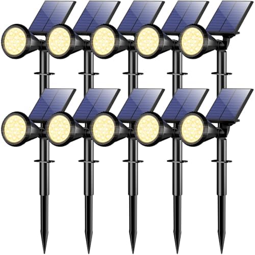 Solar Lights Outdoor Waterproof Flag Spotlights 10 Pack (Warm White) in Warm White