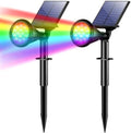 Solar Lights Outdoor Waterproof Flag Spotlights 2 Pack (Colored)