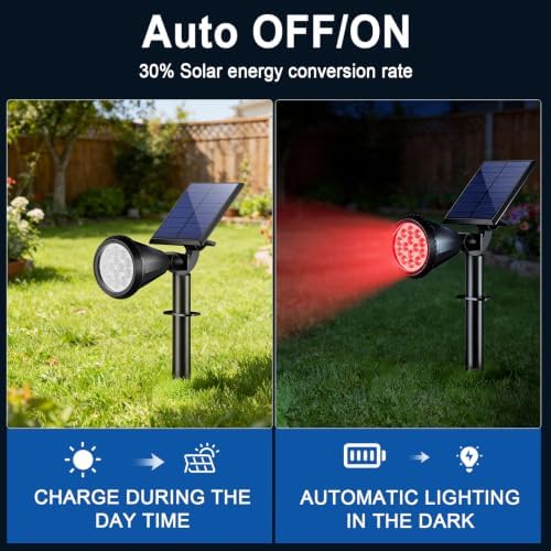 Solar Lights Outdoor Waterproof Flag Spotlights 2 Pack (Colored), alternate view 6