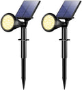 Solar Lights Outdoor Waterproof Flag Spotlights 2 Pack (Warm White) in Warm White