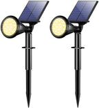 Solar Lights Outdoor Waterproof Flag Spotlights 2 Pack (Warm White) in Warm White