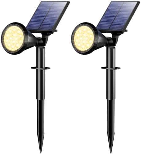Solar Lights Outdoor Waterproof Flag Spotlights 2 Pack (Warm White) in Warm White
