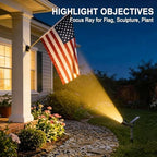 Solar Lights Outdoor Waterproof Flag Spotlights 2 Pack (Warm White) in Warm White, alternate view 2