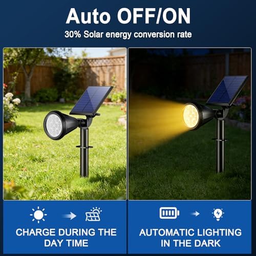Solar Lights Outdoor Waterproof Flag Spotlights 2 Pack (Warm White) in Warm White, alternate view 6