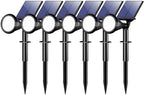 Solar Lights Outdoor Waterproof Flag Spotlights 6 Pack (Cool White) in Cool White