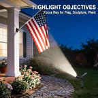 Solar Lights Outdoor Waterproof Flag Spotlights 6 Pack (Cool White) in Cool White, alternate view 2