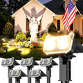 Solar Lights Outdoor Waterproof IP65, 6 Pack Solar Spot Lights Outdoor with 14 Big LEDs, 2-in-1 Wall Lights & 2