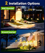 Solar Lights Outdoor Waterproof IP65, 6 Pack Solar Spot Lights Outdoor with 14 Big LEDs, 2-in-1 Wall Lights & 2, alternate