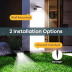 Solar Lights Outdoor Waterproof Landscape Spotlight Daylight 2 Pack, alternate view 4