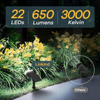 Solar Lights Outdoor Waterproof Landscape Spotlight Daylight 4 Pack, alternate view 3