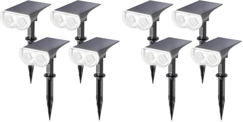 Solar Lights Outdoor Waterproof Landscape Spotlight Daylight 8 Pack