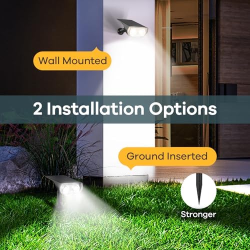 Solar Lights Outdoor Waterproof Landscape Spotlight Daylight 8 Pack, alternate view 3