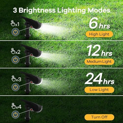 Solar Lights Outdoor Waterproof Landscape Spotlight Daylight 8 Pack, alternate view 5