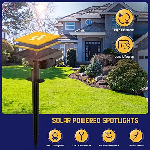 Solar Lights Outdoor Waterproof, Landscape Spotlights 4 Pack, alternate view 3