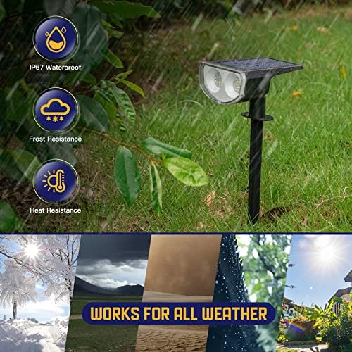 Solar Lights Outdoor Waterproof, Landscape Spotlights 4 Pack, alternate view 5